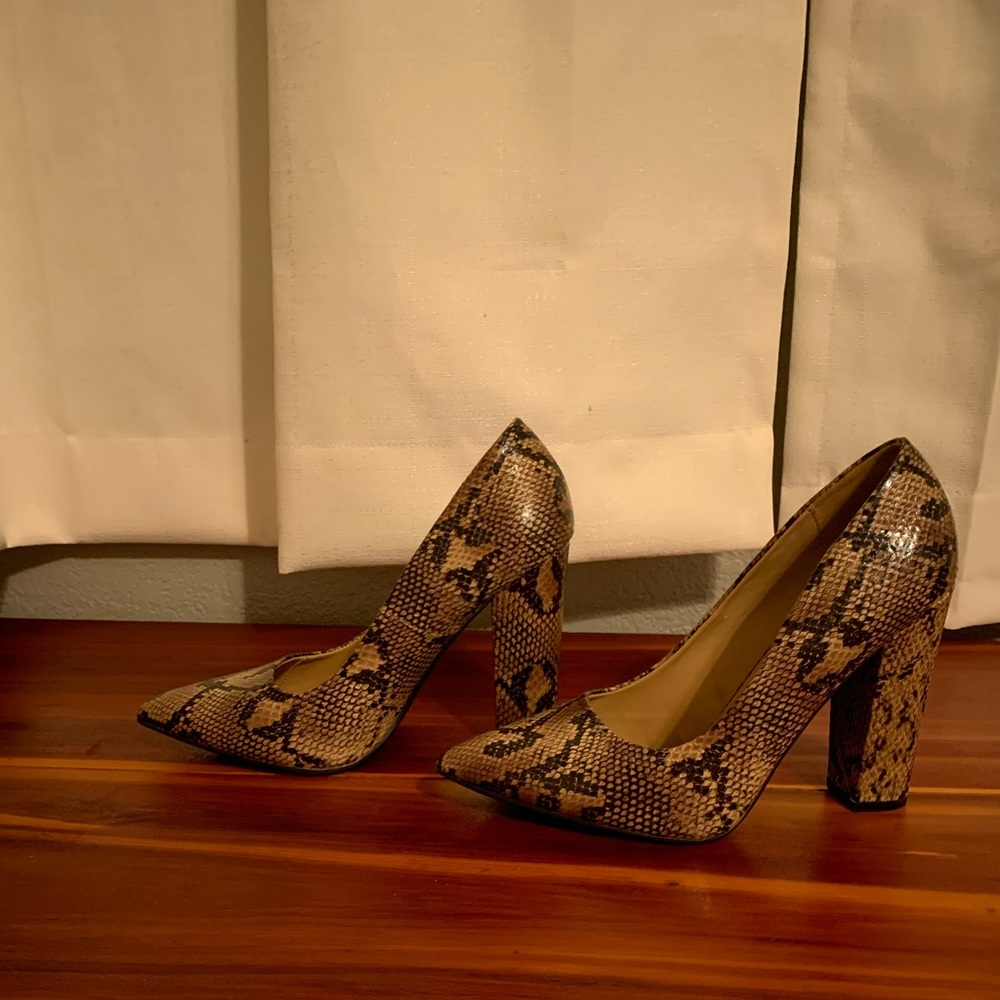 Snake print heels